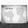 Queen One Vision Man Lady Couple Grey Song Lyric Quote Print