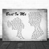 Blue Best In Me Man Lady Couple Grey Song Lyric Quote Print