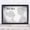 The Script Arms Open Man Lady Couple Grey Song Lyric Quote Print