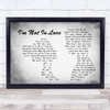 10cc I'm Not In Love Man Lady Couple Grey Song Lyric Print