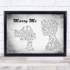 Train Marry Me Man Lady Couple Grey Song Lyric Quote Print