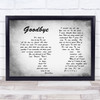 Lionel Richie Goodbye Man Lady Couple Grey Song Lyric Quote Print