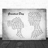 Take That Greatest Day Man Lady Couple Grey Song Lyric Print