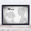 Shawn Mendes Mercy Man Lady Couple Grey Song Lyric Quote Print