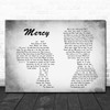 Shawn Mendes Mercy Man Lady Couple Grey Song Lyric Quote Print