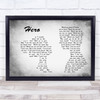 Enrique Iglesias Hero Man Lady Couple Grey Song Lyric Quote Print