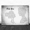 michael crawford only you Man Lady Couple Grey Song Lyric Print