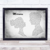 Justin Timberlake Mirrors Man Lady Couple Grey Song Lyric Print