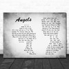 The xx Angels Man Lady Couple Grey Song Lyric Print