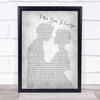 Queen I Was Born To Love You Man Lady Bride Groom Wedding Grey Song Lyric Print