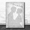 Celine Dione Because You Loved Me Man Lady Bride Groom Wedding Grey Song Print