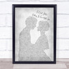 UB40 I Can't Help Falling In Love With You Bride Groom Grey Song Lyric Print