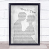 Journey When You Love A Woman Man Lady Bride Groom Wedding Grey Song Lyric Print