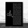 Enrique Iglesias Hero Black Script Song Lyric Music Wall Art Print