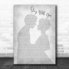 John Legend Stay With You Man Lady Bride Groom Wedding Grey Song Lyric Print