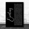 Foo Fighters Everlong Black Script Song Lyric Music Wall Art Print