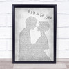 Bruce Springsteen If I Should Fall Behind Grey Song Man Lady Bride Groom Print