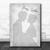 The Turtles Happy Together Grey Song Lyric Man Lady Bride Groom Wedding Print