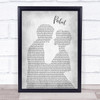 Ed Sheeran & Beyonce Perfect Man Lady Bride Groom Wedding Grey Song Lyric Print