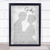 Def Leppard Goodbye Man Lady Bride Groom Wedding Grey Song Lyric Quote Print