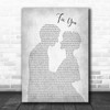 Coldplay Fix You Man Lady Bride Groom Wedding Grey Song Lyric Quote Print