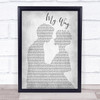 Frank Sinatra My Way Man Lady Bride Groom Wedding Grey Song Lyric Quote Print