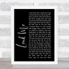 Kip Moore Lead Me Black Script Song Lyric Music Wall Art Print