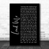 Kip Moore Lead Me Black Script Song Lyric Music Wall Art Print