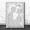 Lionel Richie Goodbye Grey Song Lyric Man Lady Bride Groom Wedding Print