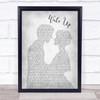 Arcade Fire Wake Up Grey Song Lyric Man Lady Bride Groom Wedding Print