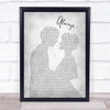 Bon Jovi Always Grey Song Lyric Man Lady Bride Groom Wedding Print