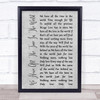 Louis Armstrong We Have All The Time In The World Rustic Script Grey Song Print