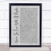 Kasabian You're In Love With A Psycho Rustic Script Grey Song Lyric Quote Print