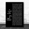 Neil Diamond Play Me Black Script Song Lyric Music Wall Art Print