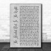 Bon Jovi The Hardest Part Is The Night Rustic Script Grey Song Lyric Print