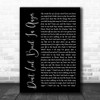 Oasis Don't Look Back In Anger Black Script Song Lyric Music Wall Art Print