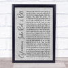 The Killers Glamorous Indie Rock & Roll Rustic Script Grey Song Lyric Print