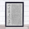 Foreigner I Want To Know What Love Is Rustic Script Grey Song Lyric Print