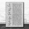 Adele Make You Feel My Love Rustic Script Grey Song Lyric Quote Print