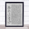 Whitney Houston Greatest Love Of All Rustic Script Grey Song Lyric Quote Print