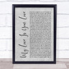 Whitney Houston My Love Is Your Love Rustic Script Grey Song Lyric Quote Print