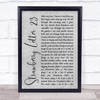 The Brothers Johnson Strawberry Letter 23 Rustic Script Grey Song Lyric Print