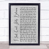 Elvis Presley I Just Can't Help Believin Rustic Script Grey Song Lyric Print