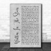 Tinie Tempah Written In The Stars Rustic Script Grey Song Lyric Quote Print