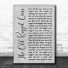 Johnny Cash The Old Rugged Cross Rustic Script Grey Song Lyric Quote Print