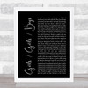 Panic At The Disco Girls Girls Boys Black Script Song Lyric Music Wall Art Print