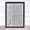 OneRepublic Someone To Save You Rustic Script Grey Song Lyric Quote Print