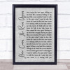 Eurythmics Here Comes The Rain Again Rustic Script Grey Song Lyric Print