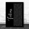 Queens of the Stone Age Fortress Black Script Song Lyric Music Wall Art Print