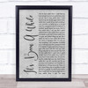 Staind It's Been A While Rustic Script Grey Song Lyric Quote Print